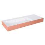 Umywalka LEVEL 120 lewa ścienna, solid-surface whitet/terra pinkt