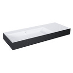 Umywalka LEVEL 120 lewa ścienna, solid-surface whitet/blackt