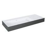 Umywalka LEVEL 120 lewa ścienna, solid-surface whitet/anthracitet