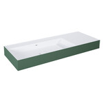 Umywalka LEVEL 120 lewa ścienna, solid-surface whitet/forest greent