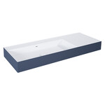 Umywalka LEVEL 120 lewa ścienna, solid-surface whitet/navy bluet