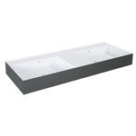 Umywalka LEVEL 120 duo ścienna, solid-surface whitet/anthracitet
