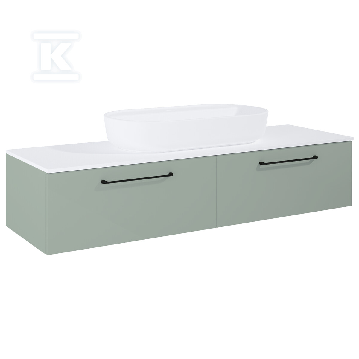 Komoda LOOK slim 160 2s sage matt pdw - RE081604021470