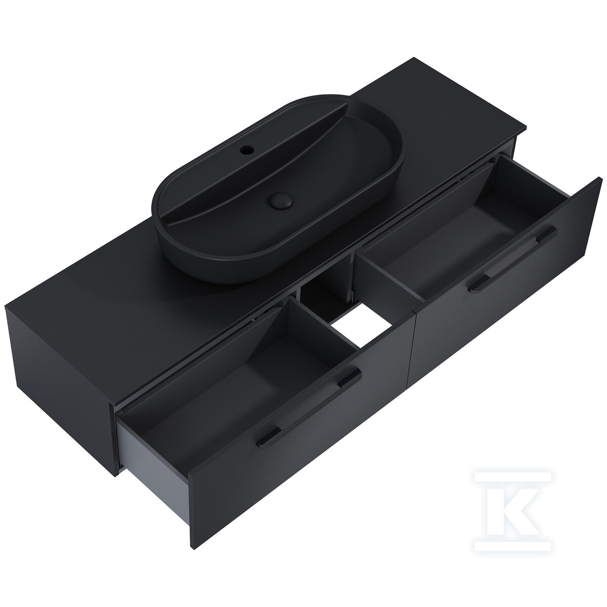 Komoda LOOK slim 160 2s black matt pdw - RE081604027160