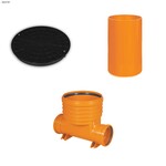 Studnia Diamir DN/OD 400 gładka, zestaw: kineta przelotowa TYP1 400xKG200 + trzon H=2m + pokrywa tworzywowa PP 400 kl.A15