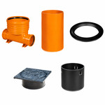 Studnia Diamir DN/OD 400 gładka, zestaw: kineta przelotowa TYP1 400xKG160 + trzon H=2m + teleskop H=375mm + właz żeliwny 315 kl.B125