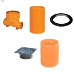 Studnia Diamir DN/OD 400 gładka, zestaw: kineta przelotowa TYP1 400xKG160 + trzon H=6m + teleskop H=40cm + właz żeliwny 315 kl.A15
