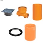 Studnia Diamir DN/OD 400 gładka, zestaw: kineta przelotowa TYP1 400xKG160 + trzon H=2m + teleskop H=40cm + właz żeliwny 315 kl.B125