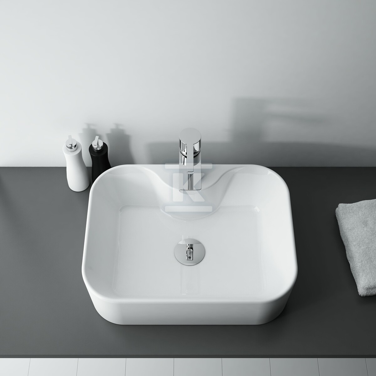 Umywalka FIONA 48x37 blat, ceram white - RE040480158060