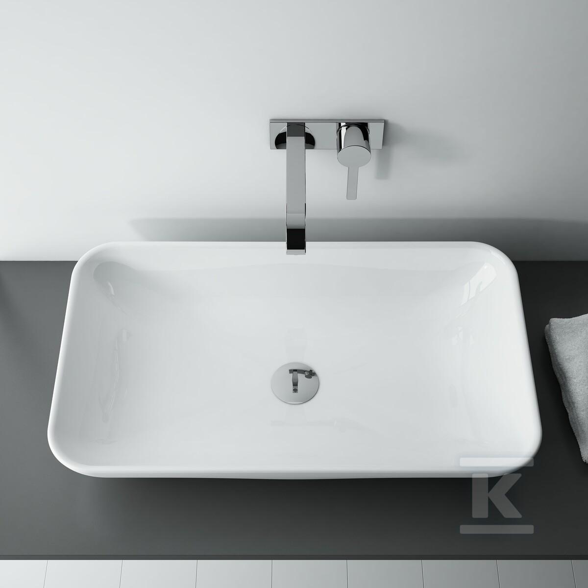 Umywalka FRESI 70x40 blat, ceram white - RE040700168060