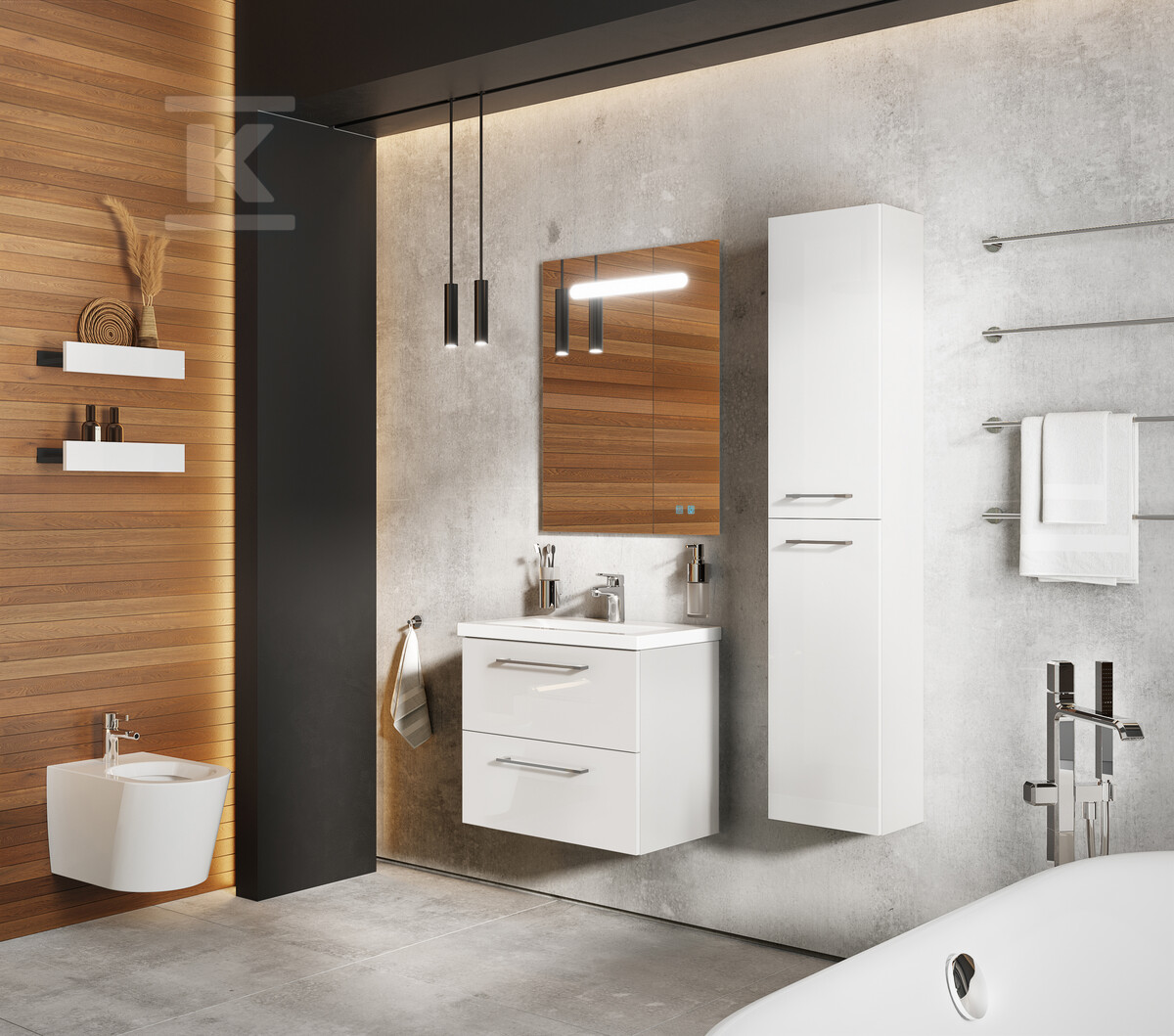 Lustro łazienkowe LED LINA 60/80 - RE066764000010