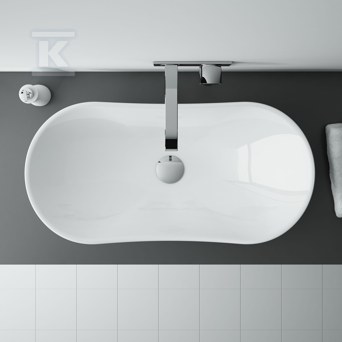 Umywalka PIATO 73x38 blat, ceram white - RE040730128060