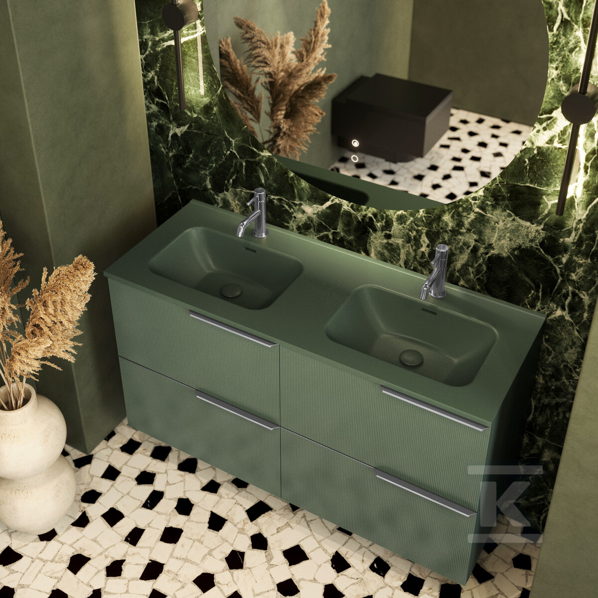Umywalka SKAPPA 100, ceram anthracite - RE041006066010