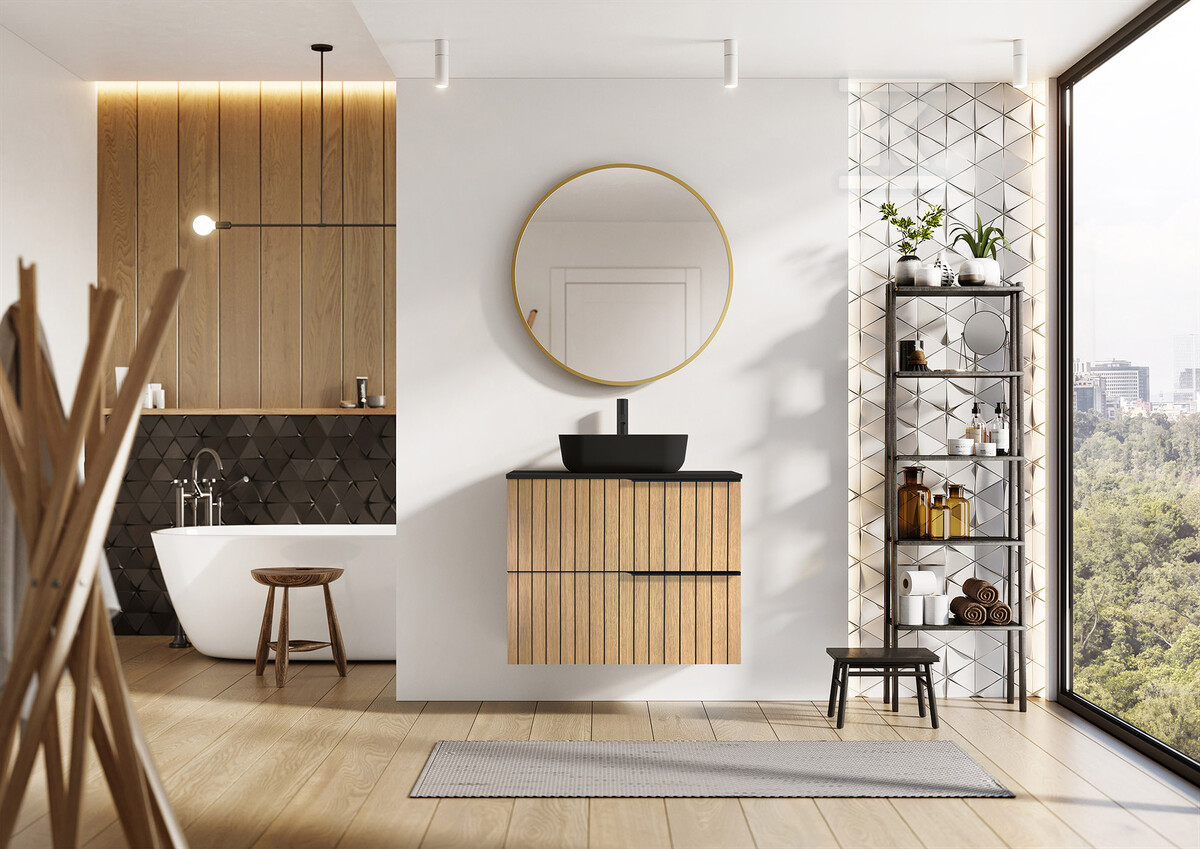 Szafka ASAMI 60 2s dąb naturalny fornir - RE010600156690
