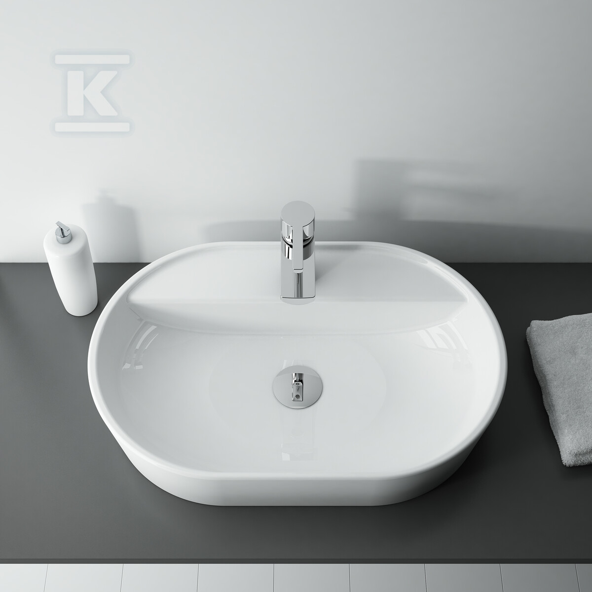 Umywalka BABETTE 82x42 blat, ceram - RE040820016010