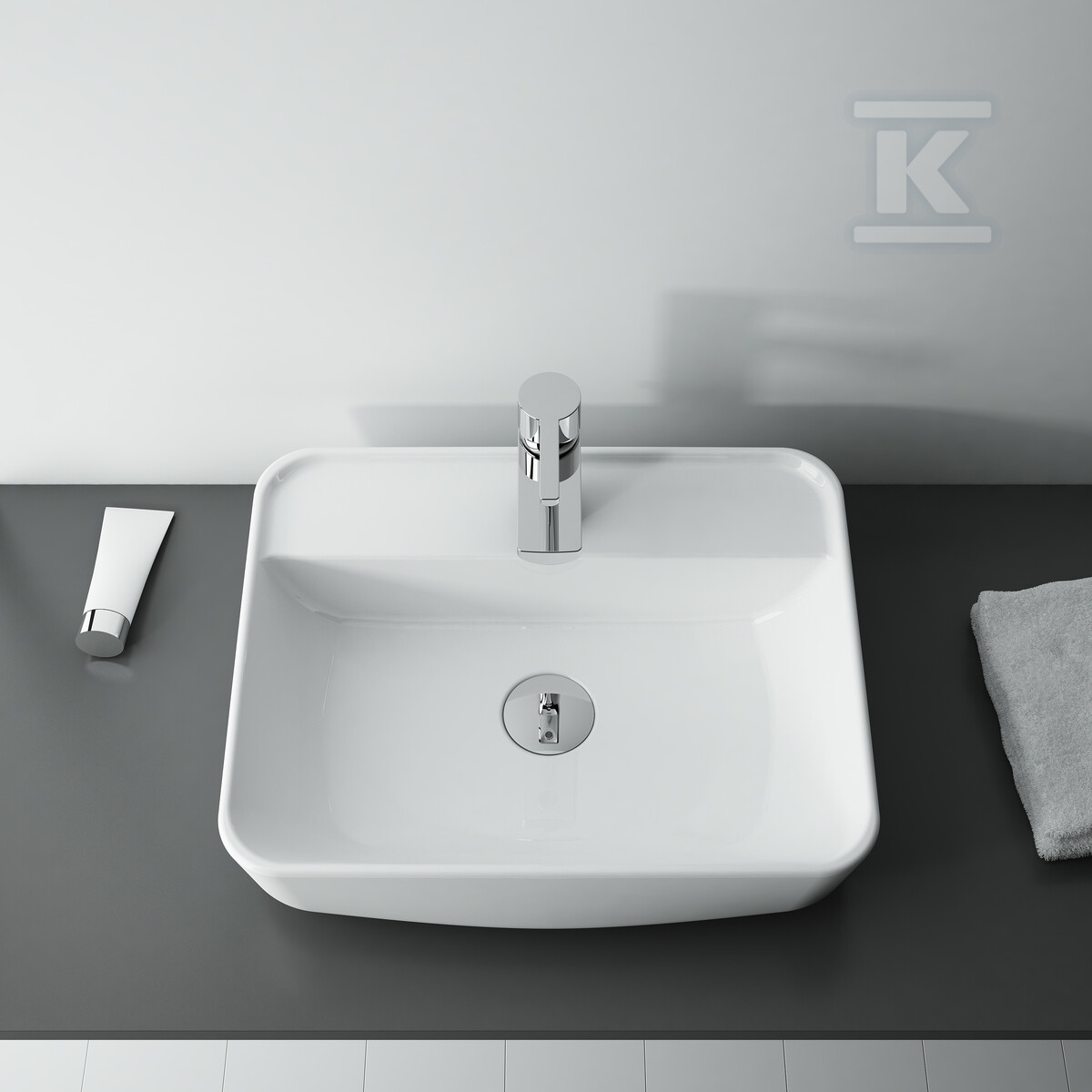 Umywalka ENZO 50x40 blat, ceram white - RE040500148060