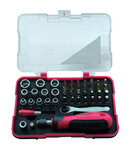 Набір викруток міні-тріскачка насадки біти PVC box 45шт.