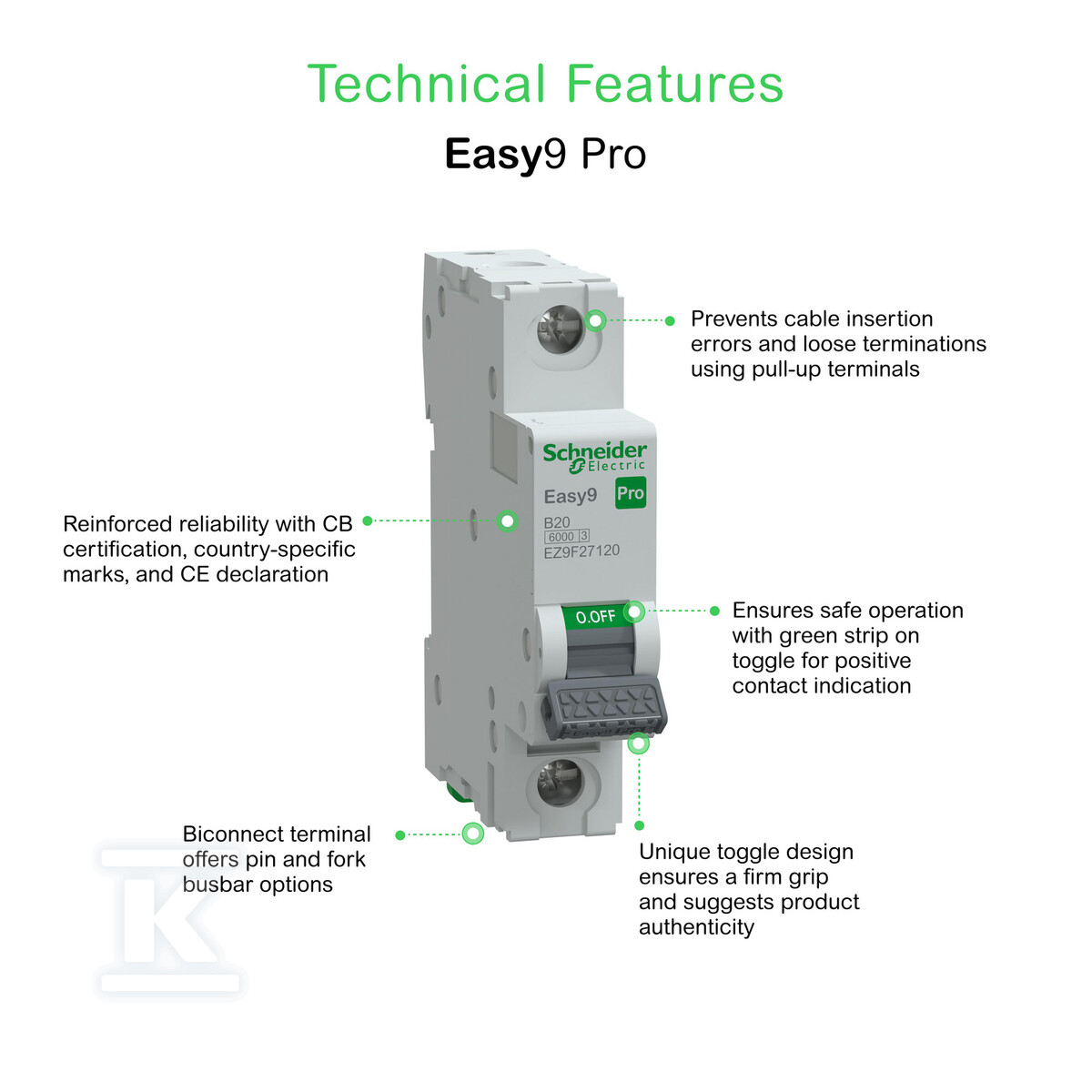Wyłącznik nadprądowy Easy9 Pro - EZ9F27120