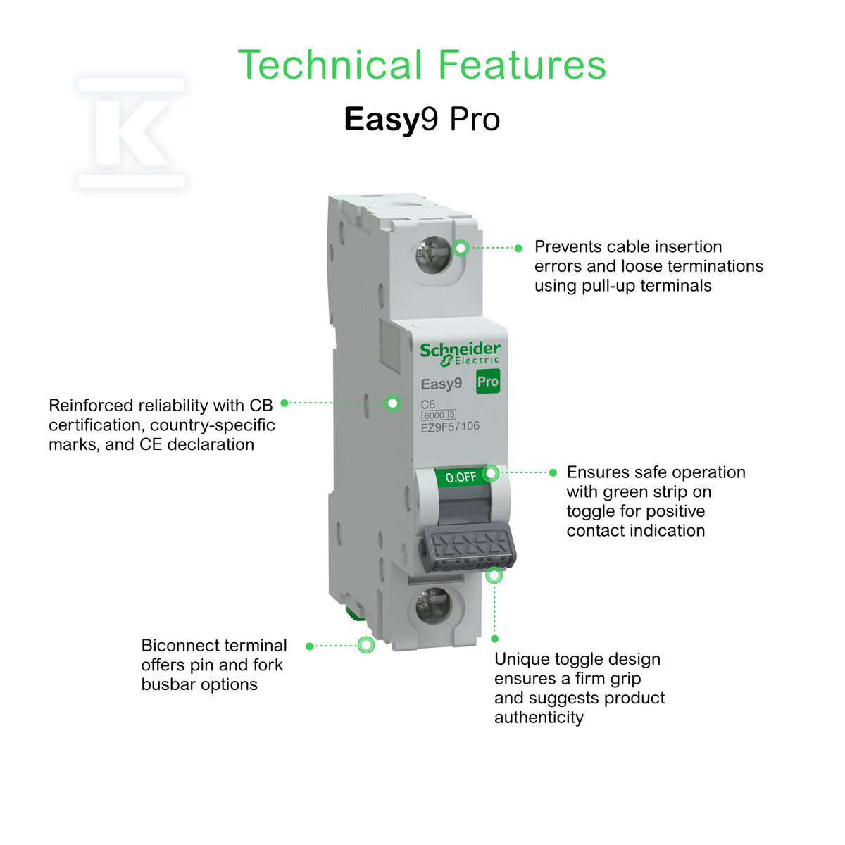 Wyłącznik nadprądowy Easy9 Pro - EZ9F57106