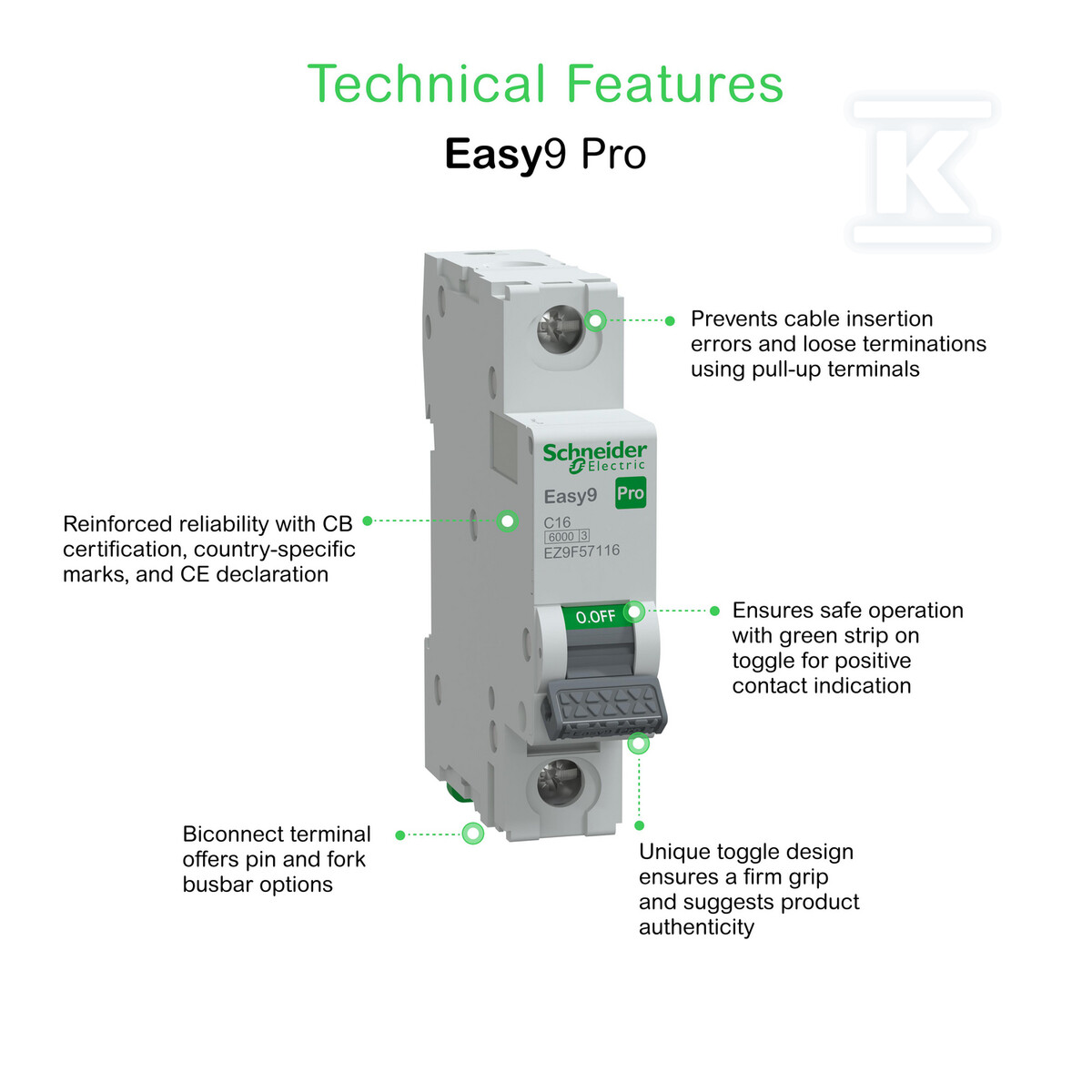 Wyłącznik nadprądowy Easy9 Pro - EZ9F57116