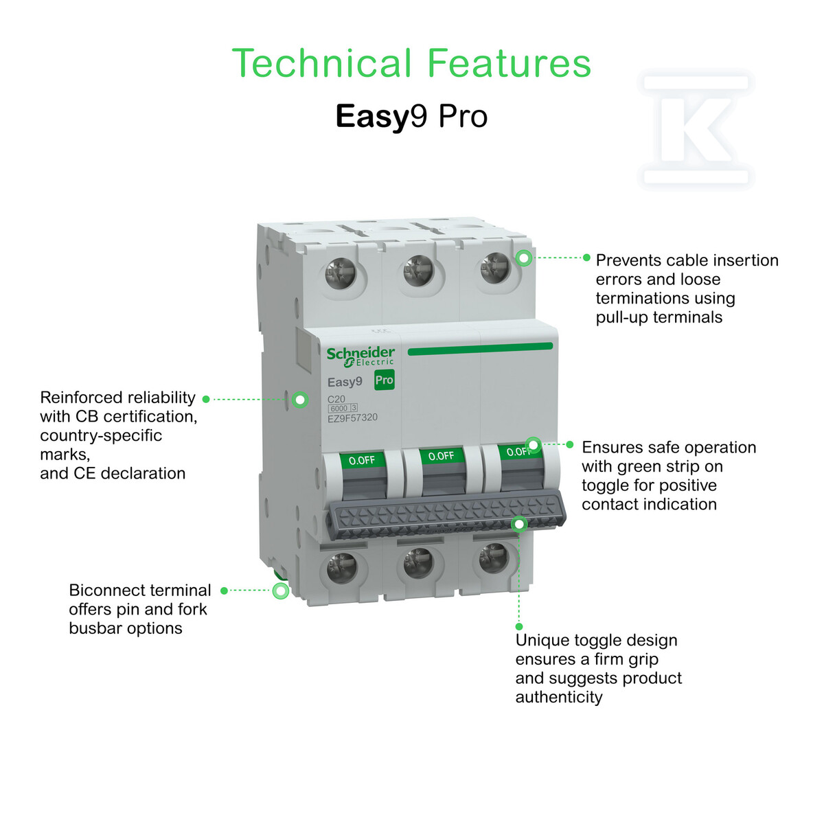 Wyłącznik nadprądowy Easy9 Pro - EZ9F57320