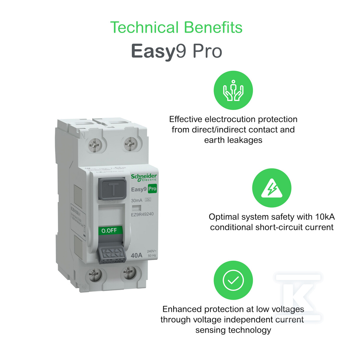 Wyłącznik różnicowoprądowy Easy9 Pro - EZ9R49240
