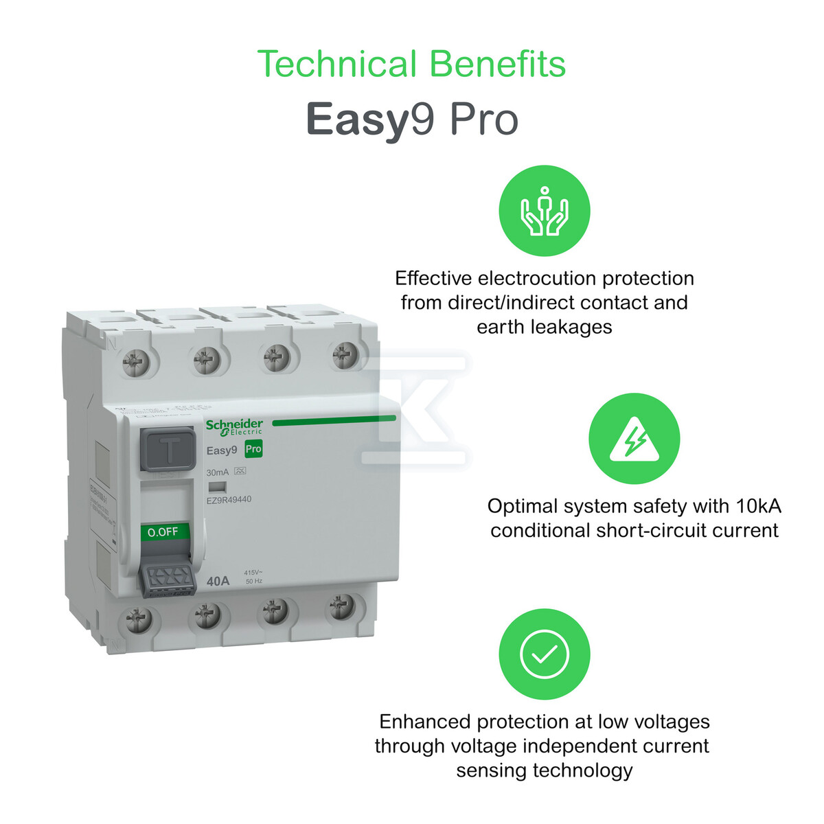 Wyłącznik różnicowoprądowy Easy9 Pro - EZ9R49440