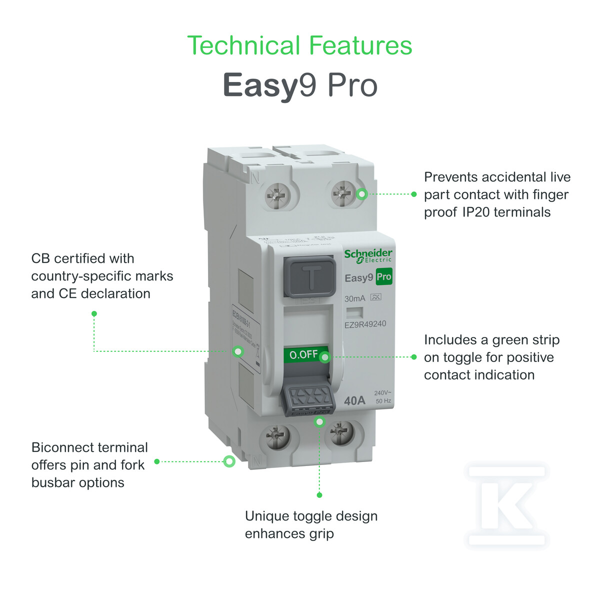Wyłącznik różnicowoprądowy Easy9 Pro - EZ9R49240