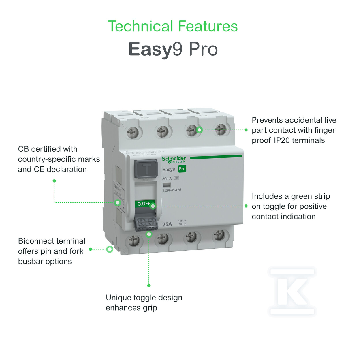 Wyłącznik różnicowoprądowy Easy9 Pro - EZ9R49425