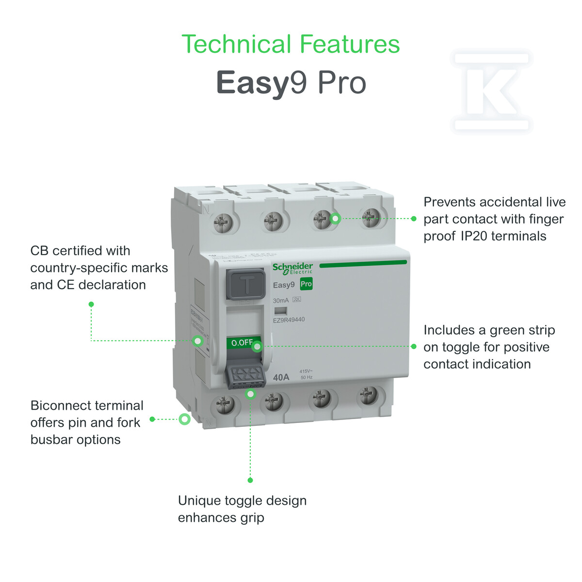Wyłącznik różnicowoprądowy Easy9 Pro - EZ9R49440