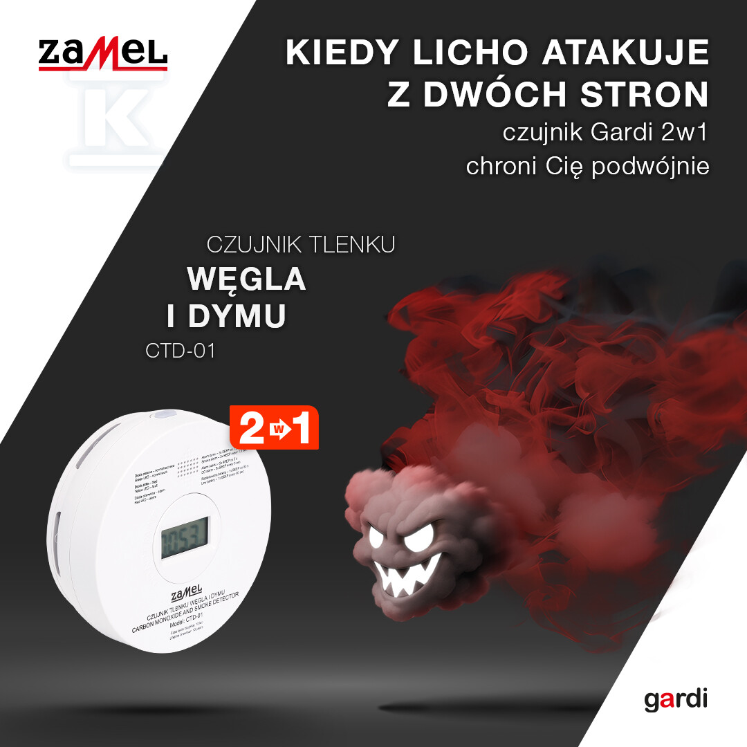 Czujnik czadu (tlenku węgla) i dymu - GAR10000084