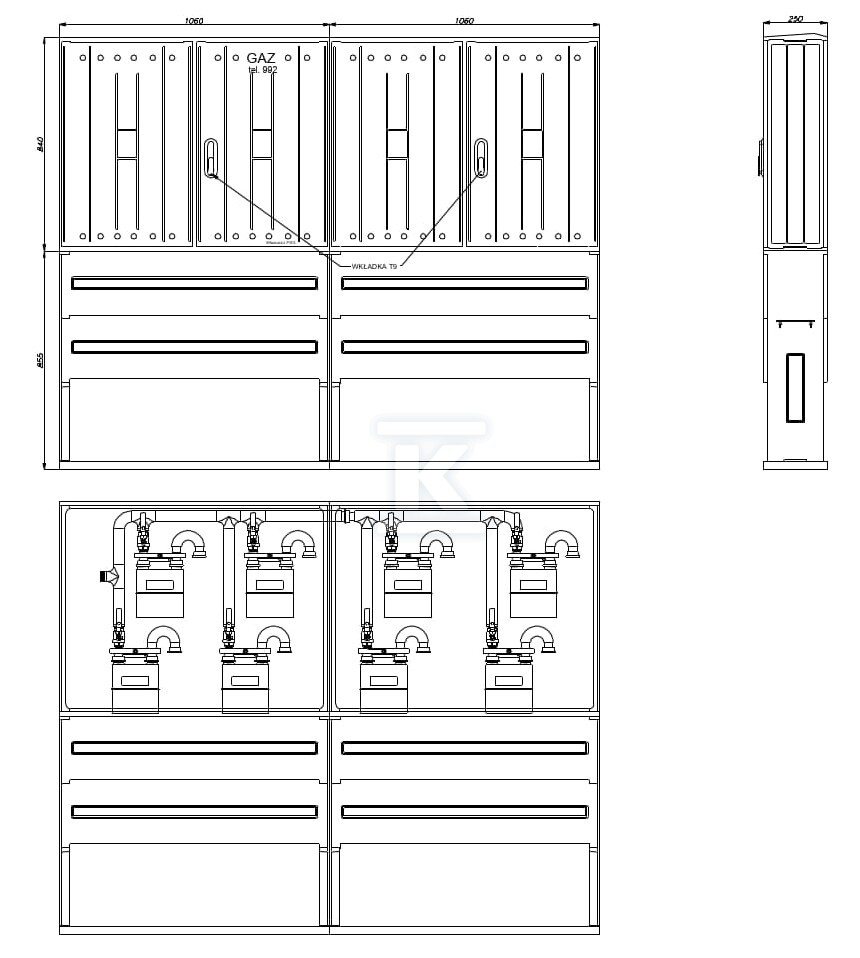 Szafka gazowa tworzywowa, typ SSTG, - IOBG-91048-07-528-H