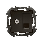 Роз'єм TV типу "F" + Роз'єм RJ-45 кат. 6 utp чорний, НОВИЙ NILOE