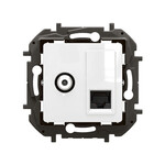 Роз'єм TV типу "F" + Роз'єм RJ-45 кат. 6 utp білий, НОВИЙ NILOE