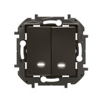 Підсвічений вимикач-прохідний 10AX чорний, НОВИЙ NILOE