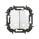 Підсвічений вимикач-прохідний 10AX білий, НОВЕ NILOE