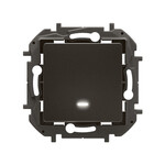 Поодиночний підсвічений прохідний вимикач 10AX чорний, НОВИЙ NILOE