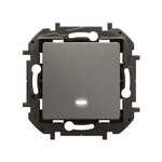 Поодинокий прохідний вимикач з підсвічуванням 10AX сталевий, НОВИЙ NILOE