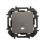 Кнопка одинарна підсвічена з символом дзвінка 6A сталева, НОВИЙ NILOE