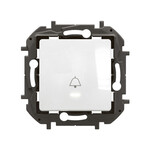 Кнопка одинарна підсвічена з символом дзвінка 6A біла, НОВЕ NILOE