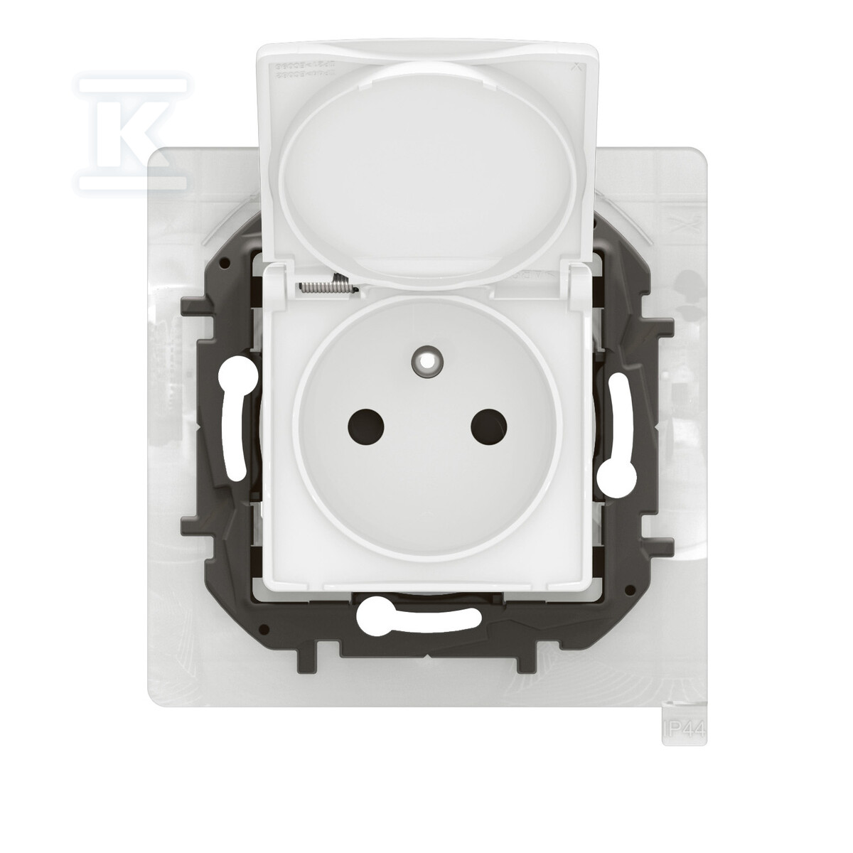 Gniazdo 2P+Z z przesłoną IP44 zaciski - NP3108WH