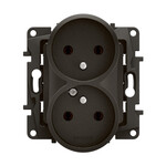 Gniazdo 2x2P+Z, zaciski śrubowe 16A-250 V~ czarne, NOWE NILOE