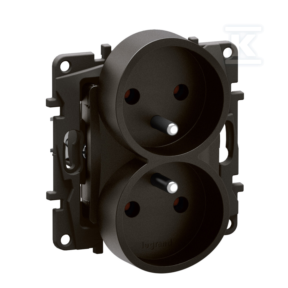 Gniazdo 2x2P+Z, zaciski śrubowe 16A-250 - NP3111BK