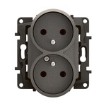 Розетка 2x2P+Z, гвинтові затискачі 16A-250 V~ сталева, НОВА NILOE