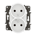 Розетка 2x2P+Z, гвинтові затискачі 16A-250 V~ біла, НОВА NILOE