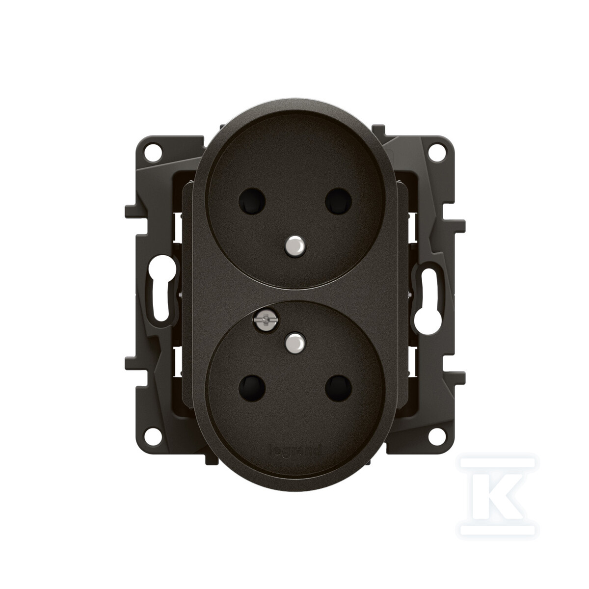Розетка 2x2P+Z з кришкою, гвинтові - NP3112BK