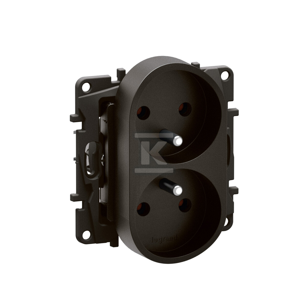 Розетка 2x2P+Z з кришкою, гвинтові - NP3112BK