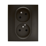 Розетка стандарт Чеський 2x2P+Z з кришкою, гвинтові затискачі - комплект 16A-250V~ чорні, НОВІ NILOE