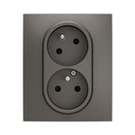 Розетка стандарт Чеський 2x2P+Z з кришкою, гвинтові затискачі - комплект 16A-250V~ сталеві, НОВІ NILOE