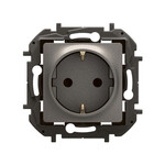 Розетка Schuko 2P+Z з гвинтовими затискачами 16A-250 V~ сталева, НОВА NILOE